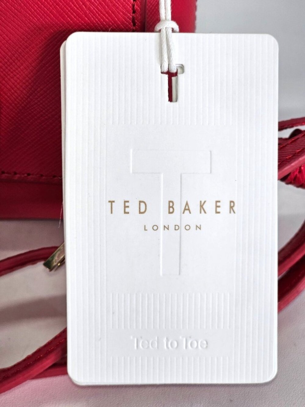 NWT Ted Baker Women's Fuchsia Leather Angiee Bow Detail Shoulder Bag Small 2173 - Picture 11 of 12